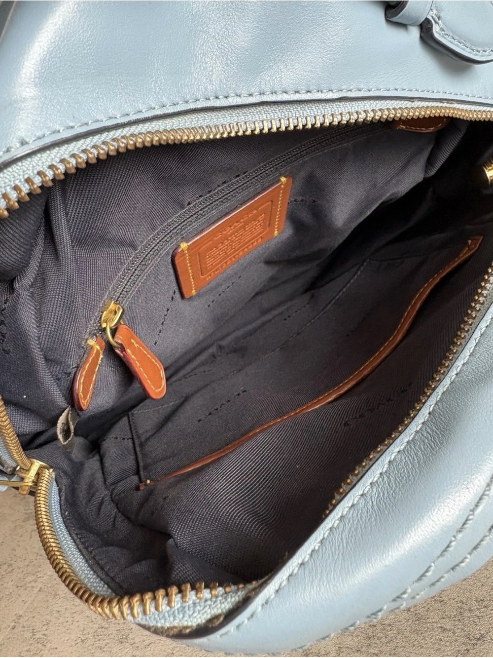 Coach Tea Rose Rucksack DenimMini Backpack - Picture 6 of 8